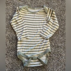 Striped Bamboo Green and white Kids One Piece